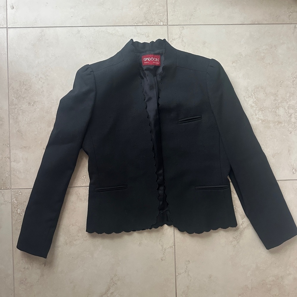 Black Scalloped Women's Blazer by Sassoon 12/13